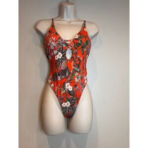 Orange floral bathing suit by TiniBikini